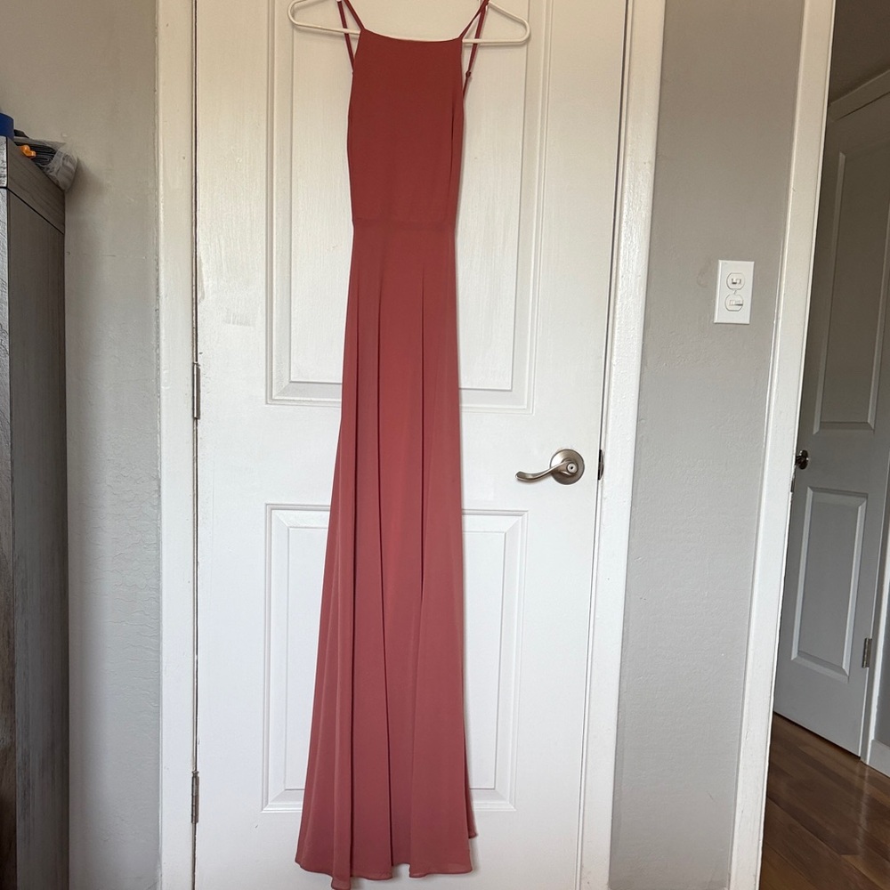 Lulu's Dusty Rust Spaghetti-Strap Maxi Dress